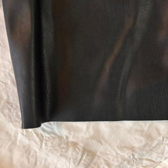 DKNY Pleather Spandex Pants Elastic Waist Side Zip Closure Punk - Picture 5 of 6